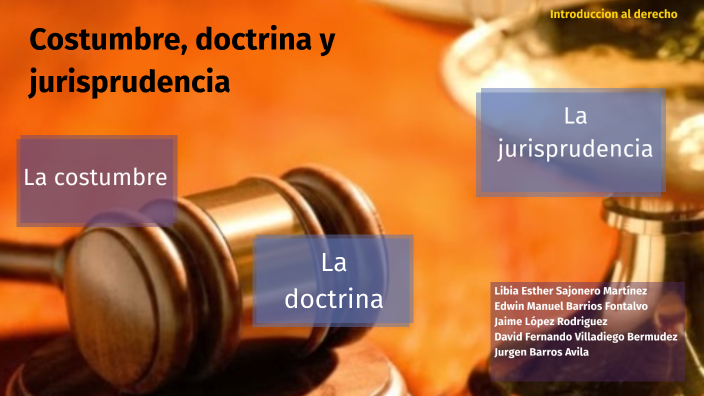 Costumbre Doctrina Y Jurisprudencia By David Villadiego On Prezi