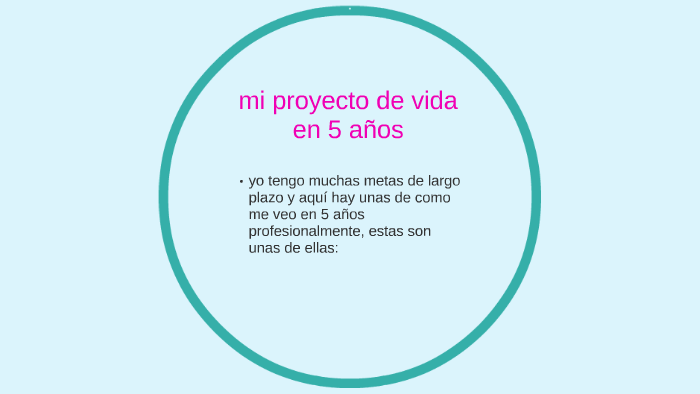 Proyecto De Vida A 5 Años Ejemplo