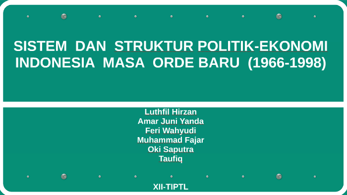 SISTEM DAN STRUKTUR POLITIK-EKONOMI INDONESIA MASA ORDE By Luthfil Hirzan