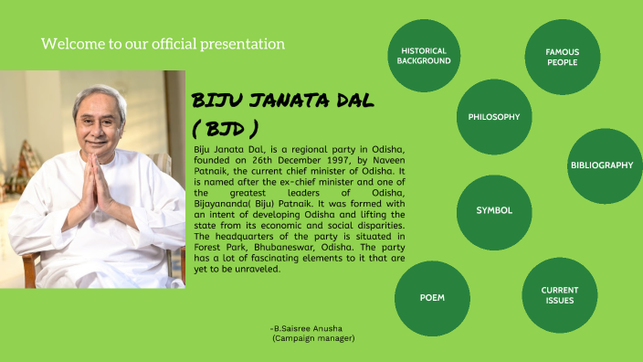 BIJU JANATA DAL( BJD) by Saisree Anusha B