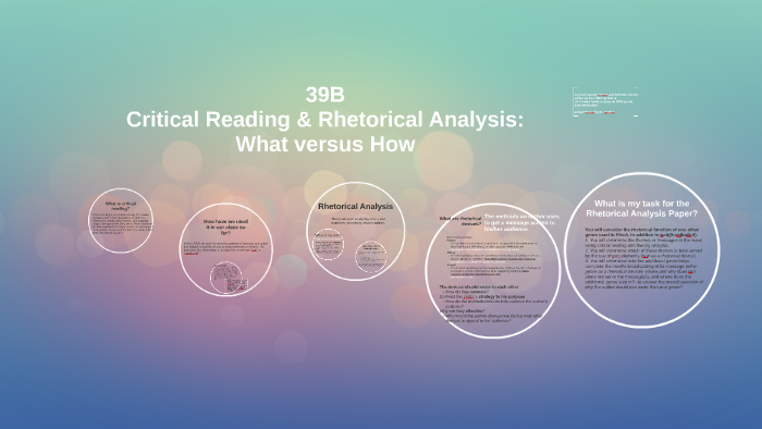 Critical Reading & Rhetorical Analysis By Bridget Clerkin On Prezi