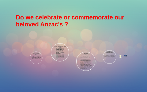 do we celebrate or commemorate our beloved Anzac's ? by kimberley
