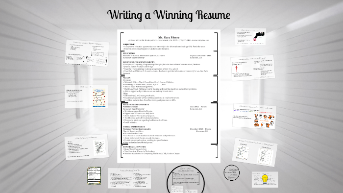 Writing a Winning Resume by Amanda Long on Prezi