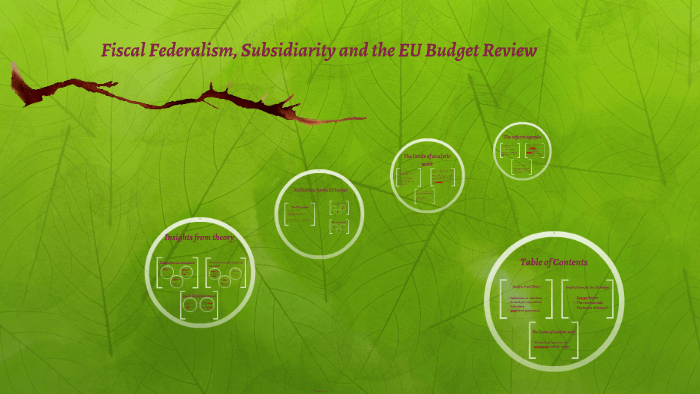 Fiscal Federalism, Subsidiarity and the EU Budget Review by andrea ...