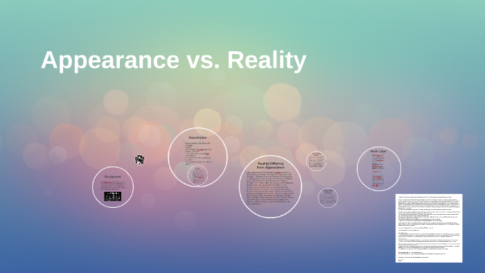 appearance vs reality experiment