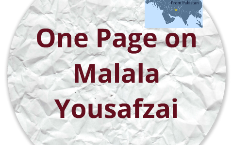 One Page On Malala Yousafzai By Yumi Ohoka
