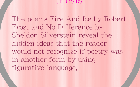 The Poems Fire And Ice By Rober Frost And No Difference By S By Sierra White