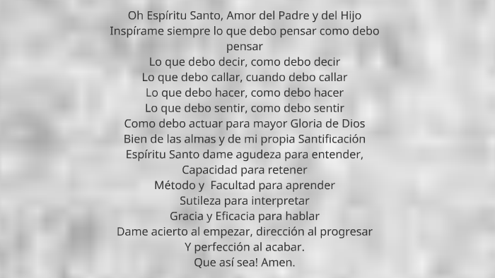 Oh Espiritu Santo Amor del Padre y del Hijo by Franco Lezcano on Prezi Next