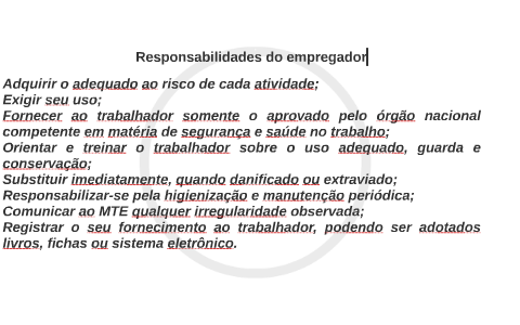 responsabilidades do empregador by iara almeida on Prezi