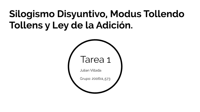 A Silogismo Disyuntivo Modus Tollendo Tollens Y Adición By Julian Villada 