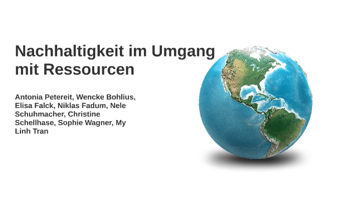 Nachhaltigkeit Im Umgang Mit Ressourcen By M. L. T.