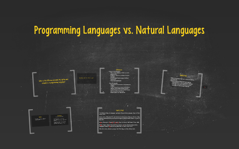 Syntax, Semantics, and the Different Types of Programming La by on Prezi
