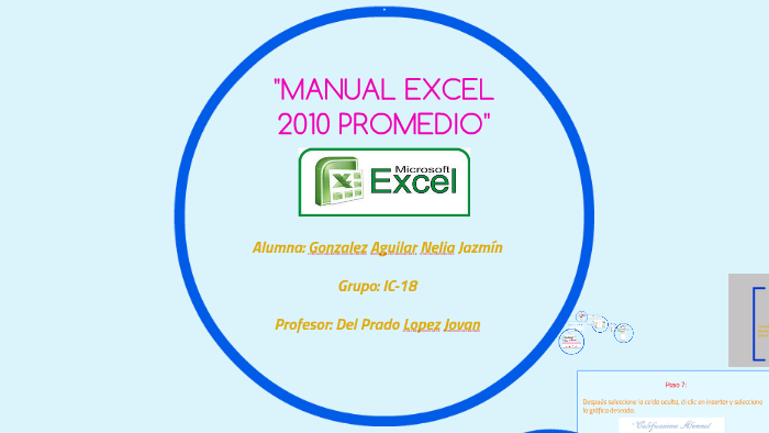 "MANUAL EXCEL 2010 PROMEDIO" by Jazmin Gonzalez on Prezi