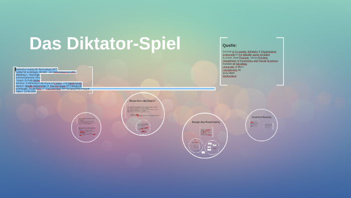 diktatorspiel experiment