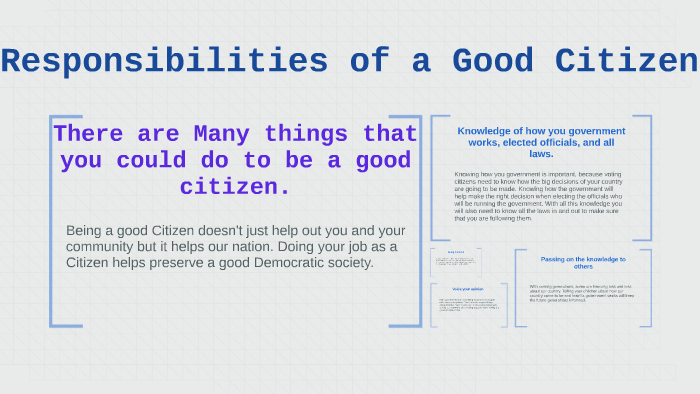 Responsibilities Of A Good Citizen By Taylor Hardy