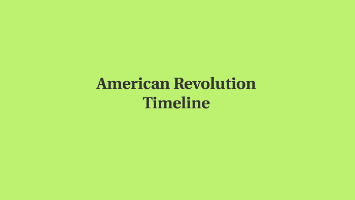 American Revolution Timeline by on Prezi