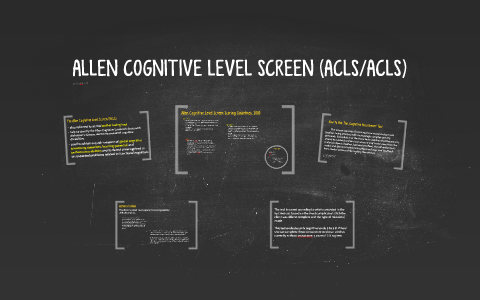 Allen Cognitive Levels Chart