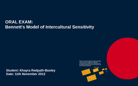 ORAL EXAM: Bennett's Model of Intercultural Sensitivity by Khayra ...