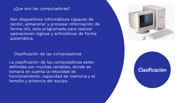 Clasificación de la computadoras por tamaño y capacidad de