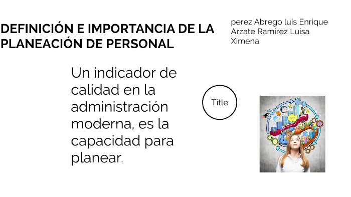 DEFINICIÓN E IMPORTANCIA DE LA PLANEACIÓN DE PERSONAL by