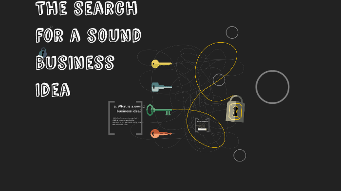 presentation of a sound business idea