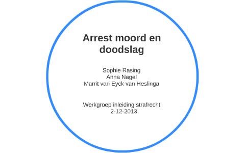 Arrest Moord En Doodslag By Marrit Van Eyck On Prezi - 