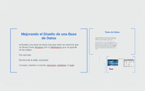 Mejorando el Diseño de una Base de Datos by alexis Nieto on Prezi