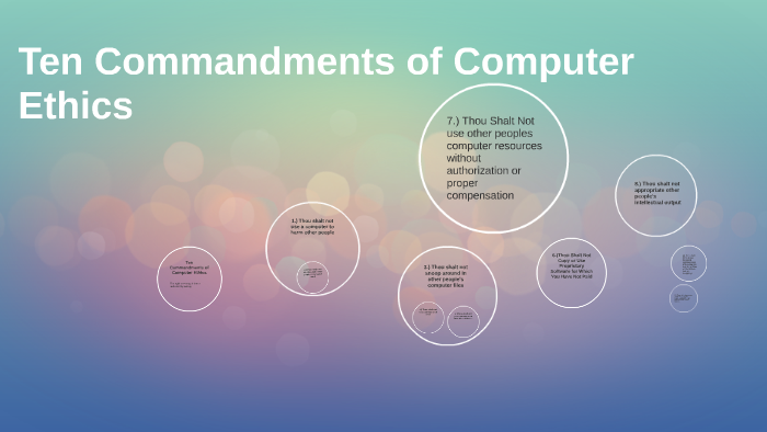 Ten Commandments Of Computer Ethics By Aidan Coll