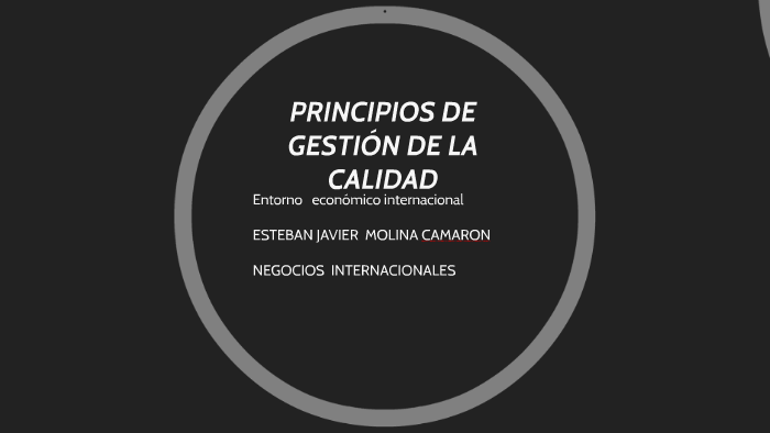 PRINCIPIOS DE GESTIÓN DE LA CALIDAD by Esteban Molina on Prezi
