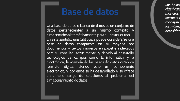 Base de datos by Carlos daniel Alzate Botero on Prezi