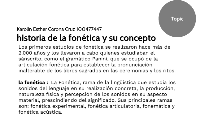 Historia de la fonética y su concepto by Karolin Esther Corona Cruz on