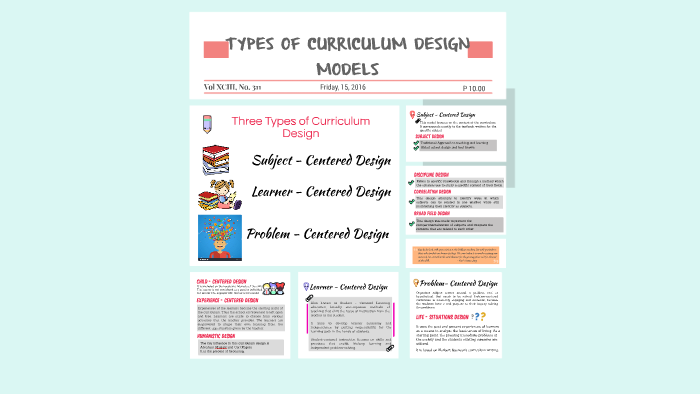 types of curriculum design